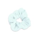 Tiffany Aqua Blue Candy Polkadot Hearts on White Velvet Scrunchie View1