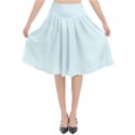 Tiffany Aqua Blue Candy Polkadot Hearts on White Flared Midi Skirt View1