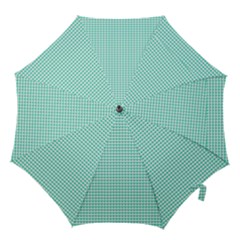 Tiffany Aqua Blue Candy Hearts On White Hook Handle Umbrellas (large) by PodArtist