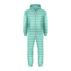 Tiffany Aqua Blue Candy Hearts On White Hooded Jumpsuit (kids) by PodArtist