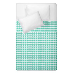 Tiffany Aqua Blue Candy Hearts On White Duvet Cover Double Side (single Size) by PodArtist