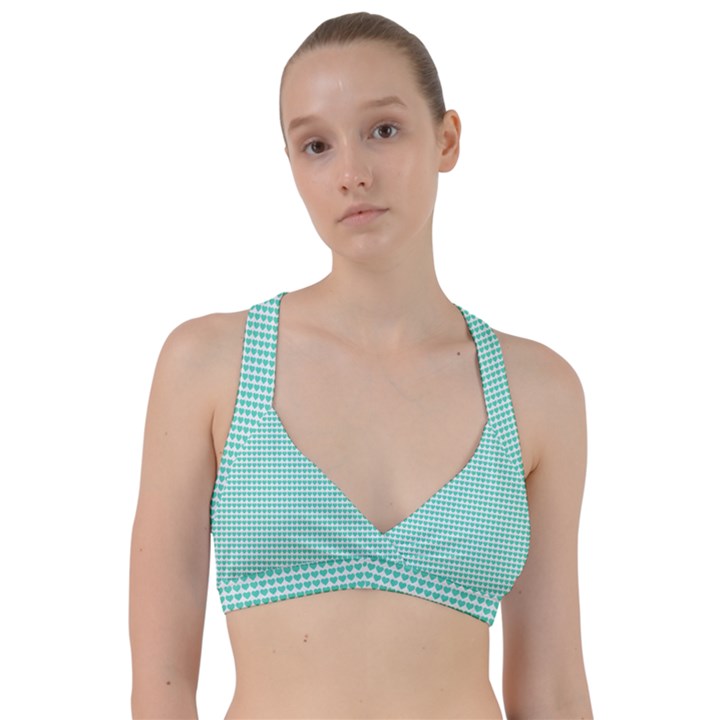 Tiffany Aqua Blue Candy Hearts on White Sweetheart Sports Bra