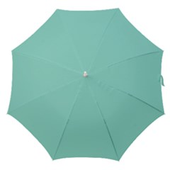 Tiffany Aqua Blue Puffy Quilted Pattern Straight Umbrellas by PodArtist