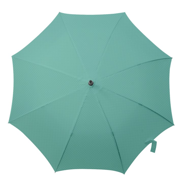 Tiffany Aqua Blue Puffy Quilted Pattern Hook Handle Umbrellas (Large)