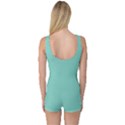 Tiffany Aqua Blue Puffy Quilted Pattern One Piece Boyleg Swimsuit View2