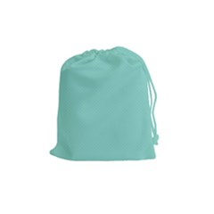 Tiffany Aqua Blue Puffy Quilted Pattern Drawstring Pouches (medium)  by PodArtist