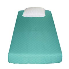 Tiffany Aqua Blue Puffy Quilted Pattern Fitted Sheet (single Size) by PodArtist