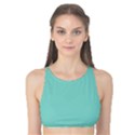 Tiffany Aqua Blue Puffy Quilted Pattern Tank Bikini Top View1