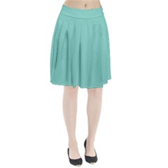 Tiffany Aqua Blue Puffy Quilted Pattern Pleated Skirt by PodArtist