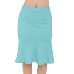 Tiffany Aqua Blue Puffy Quilted Pattern Mermaid Skirt by PodArtist