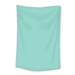 Tiffany Aqua Blue Puffy Quilted Pattern Small Tapestry by PodArtist