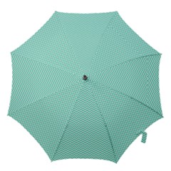 Tiffany Aqua Blue Chevron Zig Zag Hook Handle Umbrellas (large) by PodArtist