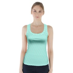 Tiffany Aqua Blue Chevron Zig Zag Racer Back Sports Top by PodArtist