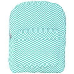 Tiffany Aqua Blue Chevron Zig Zag Full Print Backpack by PodArtist