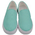 Tiffany Aqua Blue Chevron Zig Zag Men s Canvas Slip Ons View1