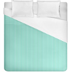 Classy Tiffany Aqua Blue Sailor Stripes Duvet Cover (king Size) by PodArtist