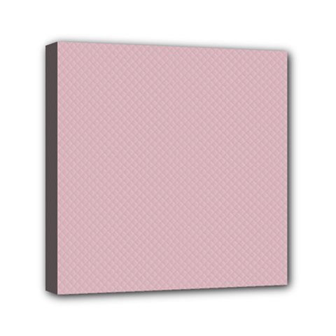 Baby Pink Stitched And Quilted Pattern Mini Canvas 6  X 6  by PodArtist