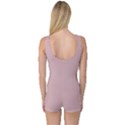 Baby Pink Stitched and Quilted Pattern One Piece Boyleg Swimsuit View2