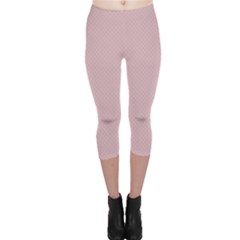 Baby Pink Stitched And Quilted Pattern Capri Leggings  by PodArtist