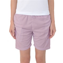 Baby Pink Stitched And Quilted Pattern Women s Basketball Shorts by PodArtist