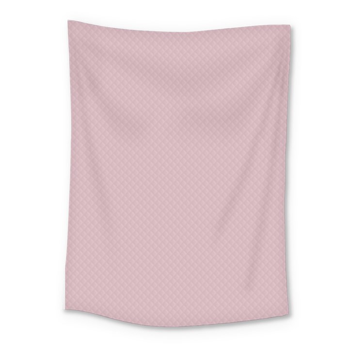 Baby Pink Stitched and Quilted Pattern Medium Tapestry