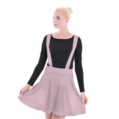 Baby Pink Stitched And Quilted Pattern Suspender Skater Skirt by PodArtist