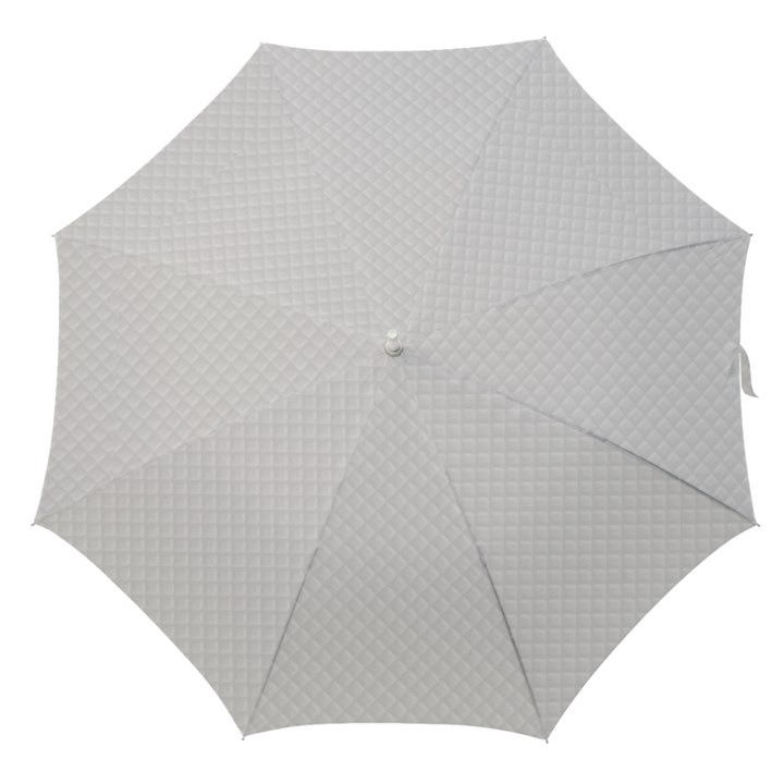 Bright White Stitched and Quilted Pattern Straight Umbrellas