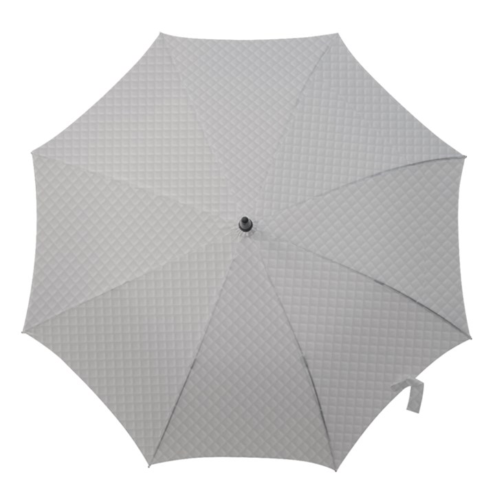 Bright White Stitched and Quilted Pattern Hook Handle Umbrellas (Large)