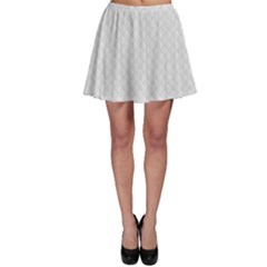 Bright White Stitched And Quilted Pattern Skater Skirt by PodArtist