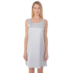 Bright White Stitched And Quilted Pattern Sleeveless Satin Nightdress by PodArtist