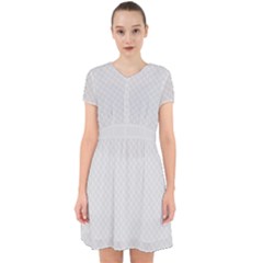 Bright White Stitched And Quilted Pattern Adorable In Chiffon Dress by PodArtist