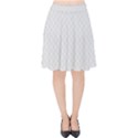 Bright White Stitched and Quilted Pattern Velvet High Waist Skirt View1