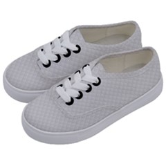 Bright White Stitched And Quilted Pattern Kids  Classic Low Top Sneakers by PodArtist