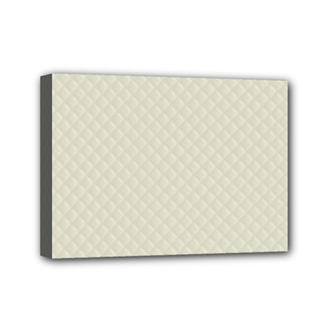 Rich Cream Stitched And Quilted Pattern Mini Canvas 7  X 5  by PodArtist