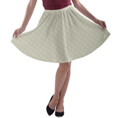 Rich Cream Stitched And Quilted Pattern A-line Skater Skirt by PodArtist