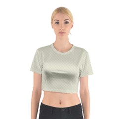 Rich Cream Stitched And Quilted Pattern Cotton Crop Top by PodArtist