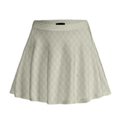 Rich Cream Stitched And Quilted Pattern Mini Flare Skirt by PodArtist