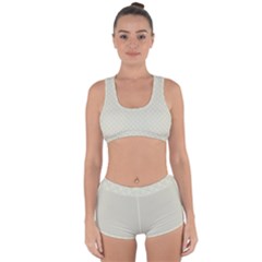 Rich Cream Stitched And Quilted Pattern Racerback Boyleg Bikini Set by PodArtist