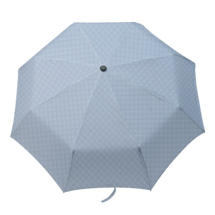 Powder Blue Stitched and Quilted Pattern Folding Umbrellas