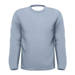 Powder Blue Stitched And Quilted Pattern Men s Long Sleeve Tee by PodArtist