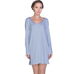 Powder Blue Stitched And Quilted Pattern Long Sleeve Nightdress by PodArtist