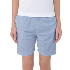 Powder Blue Stitched And Quilted Pattern Women s Basketball Shorts by PodArtist