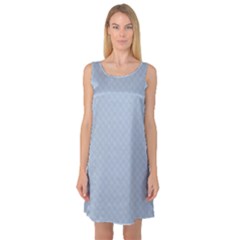 Powder Blue Stitched And Quilted Pattern Sleeveless Satin Nightdress by PodArtist