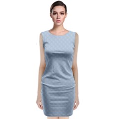 Powder Blue Stitched And Quilted Pattern Classic Sleeveless Midi Dress by PodArtist