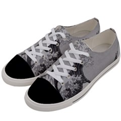 Black And White Japanese Great Wave Off Kanagawa By Hokusai Women s Low Top Canvas Sneakers by PodArtist