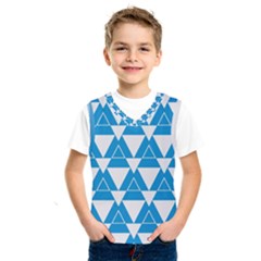 Blue & White Triangle Pattern  Kids  Sportswear by berwies