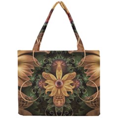 Beautiful Filigree Oxidized Copper Fractal Orchid Mini Tote Bag by jayaprime