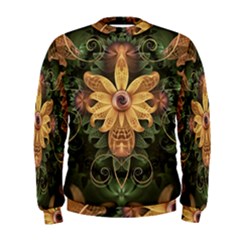 Beautiful Filigree Oxidized Copper Fractal Orchid Men s Sweatshirt by jayaprime