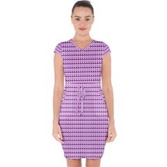 Pattern Capsleeve Drawstring Dress  by gasi