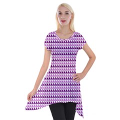 Pattern Short Sleeve Side Drop Tunic by gasi